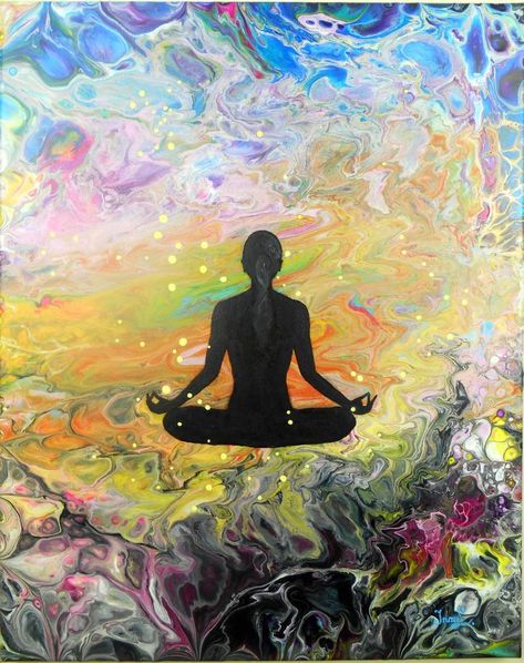 Yoga Art Painting, Yoga Painting, Yoga Kunst, Peaceful Art, Zen Painting, Spiritual Paintings, Painting Colors, Buddha Painting, Apartment Projects