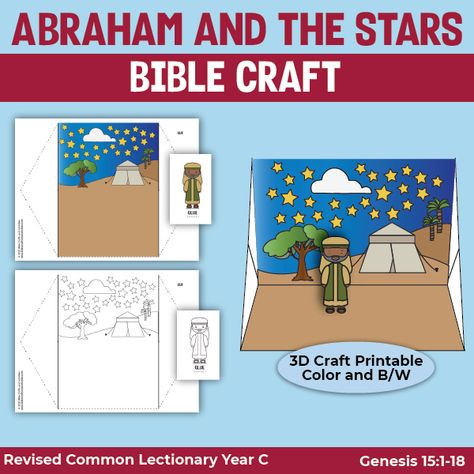 Free printable craft for Abraham and the Stars God Promises Abraham A Son Craft, Call Of Abraham Craft, Made In The Image Of God Craft, Abraham And The Stars Craft, God Keeps His Promises Craft Abraham, Abram Craft Sunday School, Abraham Stars Craft, Abraham Sunday School Craft, Abraham And Sarah Craft