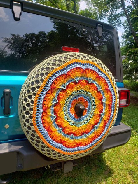 Sophie's Garden Crochet Spare Tire Cover - Etsy Puerto Rico Crochet Spare Tire Cover, Garden Crochet, Hippie Car, New Jeep, Tire Size, Spare Tire Covers, Super Saver, Tire Cover, Backup Camera