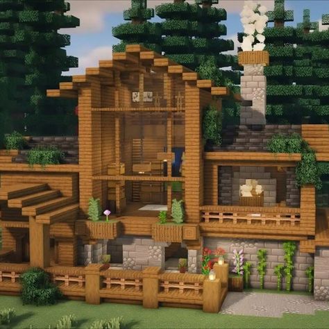 Are you in need of a build in Minecraft that you can use in your own survival world? Then try this Awesome Spruce Cabin in Minecraft! It features a cool looking cabin that you can build using wood blocks and stones! The process will surely ignite your creativity because of how simple it is to create this masterpiece! So better check it out now. Cabin Design Ideas, Build In Minecraft, Minecraft House Ideas, Easy Minecraft Houses, Cool Minecraft Houses, Minecraft Survival, Minecraft House Designs, Minecraft House, Cabin Design