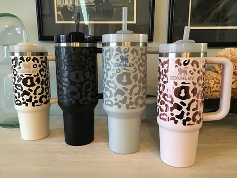 Vinyl Stanley Cup Ideas, Leopard Stanley Cup, Leopard Print Stanley Cup, Cheetah Print Stanley Cup, Leopard Print Tumbler Cups, Stanley Cup Wrap, Stanley Cup Vinyl Ideas, Stanley Cup Vinyl, 40 Oz Tumbler Ideas