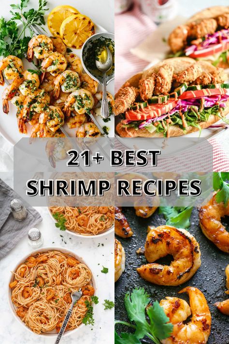 Whether you’re looking for a party appetizer, a weeknight dinner or even a protein packed salad, these 21+ Best Shrimp Recipes are for you! #bestshrimprecipes #shrimprecipes #shrimpideas #shrimp Spinach And Ricotta Lasagna, Shrimp Pesto Pasta, Packed Salad, Spinach Lasagna Rolls, Best Shrimp Recipes, Lemon Garlic Pasta, Homemade Greek Yogurt, Squash Zucchini, Friends Recipes