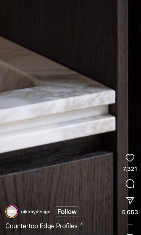 Countertop Profile Edges, Marble Counter Edge Detail, Granite Countertop Edges, Counter Top Edges, Counter Edges, Chamfered Edge, Edge Profile, Marble Counter, Stone Countertops