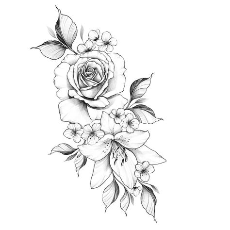 Rose And Flower Tattoos, Adult Coloring Sheets, Belle Tattoo, Rose Drawing Tattoo, Abstract Tattoo Designs, Animal Tattoo Ideas, Flower Tattoo Drawings, Tattoos For Women Half Sleeve, Vine Tattoos