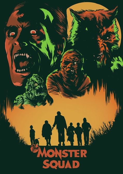 The Monster Squad (1987). The Monster Squad, Monster Squad, Movie Artwork, Horror Artwork, Famous Monsters, Horror Posters, Horror Movie Art, Horror Icons, Classic Horror Movies