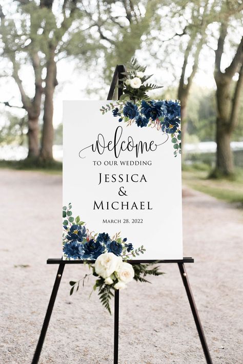 Wedding Welcome Sign Blue, Blue Wedding Sign, Large Welcome Sign, Welcome To Our Wedding Sign, Wedding Welcome Sign, Office Depot, Welcome To Our Wedding, Navy Wedding, Wedding Welcome