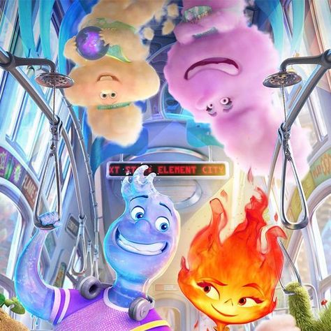 Walt Disney Studios Canada 🇨🇦 on Instagram: "Next stop 📍 Element City 🏙️ Check out this new poster for Disney and Pixar’s #Elemental , coming only to theatres in 3D on June 16!" Elemental Party, Elemental Birthday, Animation Movies, Disney And Pixar, Walt Disney Studios, Animation Movie, Art Disney, Anime Fnaf, Disney Studios