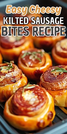 These Easy Cheesy Kilted Sausage Bites! These savory bites combine the deliciousness of sausage with gooey cheese, all wrapped in flaky pastry. Perfect for parties, game days, or just a… Sausage Cheese Bites, Carrot Cake Cheesecake Recipe, Sausage Bites, Peach Pound Cakes, Cheese All, Cheese Crescent Rolls, Easy Carrot Cake, Savory Bites, Carrot Cake Cheesecake