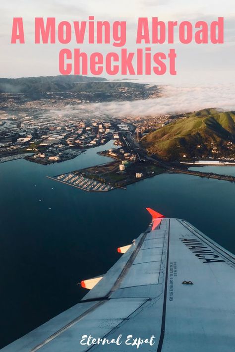 a moving abroad checklist - a guide to help you move abroad with much less stress - figure out what you need to do in order to move to a new country - I've done it 5 times so I hope I can help! Moving To A New Country Checklist, Moving Country Checklist, Moving To A Different Country, Moving To New Country, Country Checklist, Moving Internationally, Moving To A New Country, Grace Dent, Moving Countries