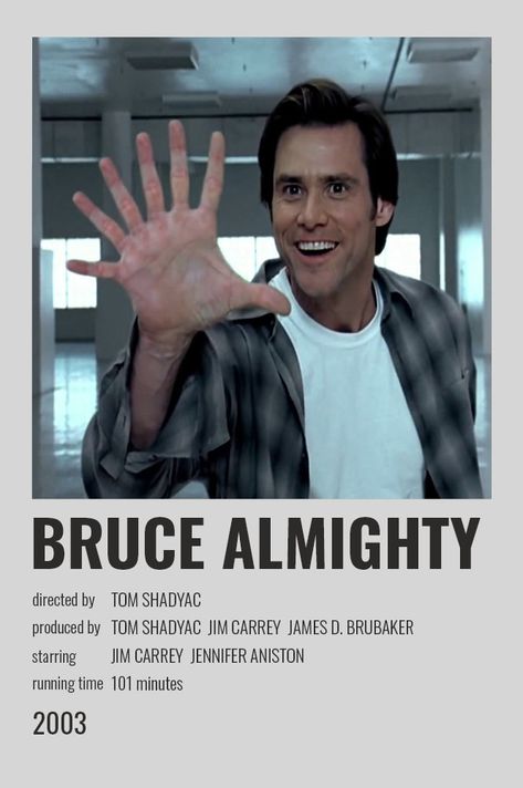 Bruce Almighty Poster, Bruce Almighty, Polaroid Poster, Minimalist Posters, Minimalist Movie Poster, Film Posters Vintage, Movie Poster Wall, Cinema Posters, Movie Posters Minimalist