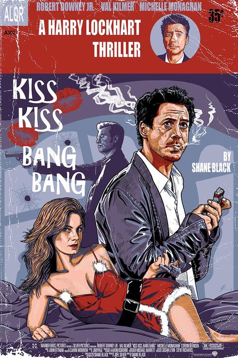 Kiss Kiss Bang Bang (2005) [900 x 1350] Iron Man Hd Wallpaper, Movie Synopsis, Kiss Kiss Bang Bang, Xmas Movies, Film Posters Art, Movie Artwork, Movies Posters, Michelle Monaghan, City Cartoon