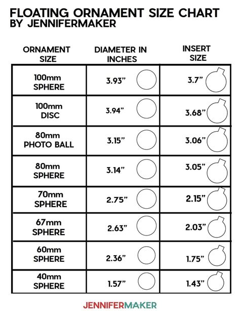 Ornament Size Chart, Cricket Joy Projects Craft Ideas, Round Christmas Ornaments, Jockey Silks, Vinyl Ornaments, Word Ornaments, Floating Ornaments, Jennifer Maker, Cricut Air 2