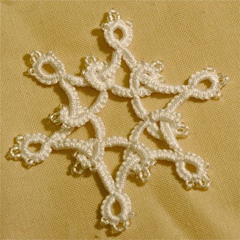 Tatting Patterns Free, Needle Tatting Patterns, Tatting Tutorial, Tatting Jewelry, Needle Tatting, Crochet Snowflakes, Tatting Lace, Tatting Patterns, Snowflake Pattern