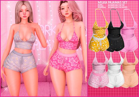 Sims 4 Pajamas Cc Patreon, Sims 4 Pj's Cc, Sleepwear Sims 4 Cc, Sims 4 Cc Pajamas Female, Sims 4 Cc Nightwear, Urban Cc Finds, Sims4 Pose, Clothes Cc, Sims Clothes