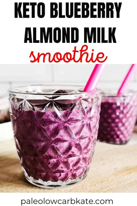 Keto Smoothie Recipes Almond Milk, Blueberry Keto Smoothie, Blueberry Almond Milk Smoothie, Keto Recipes With Almond Milk, Keto Smoothies With Almond Milk, Almond Milk Smoothie Recipes, Strawberry Blueberry Smoothie, Blueberry Snacks, Chia Smoothie