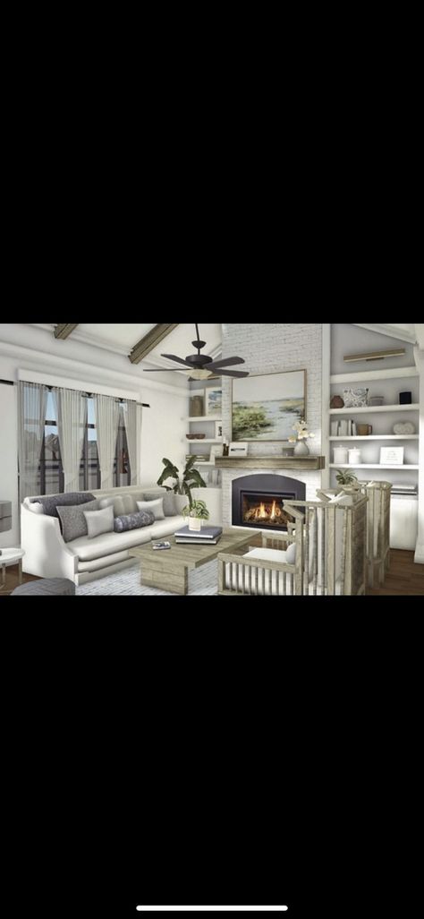 Coastal Living Room Ideas Bloxburg, Costal Family House Bloxburg, Living Room Bloxburg Coastal, Living Room Realistic Bloxburg, Modern Farmhouse Dining Room Bloxburg, Bloxburg Farmhouse Living Room Ideas, Bloxburg Summer Living Room, Beach Theme Bloxburg House, Bloxburg Cape Cod House