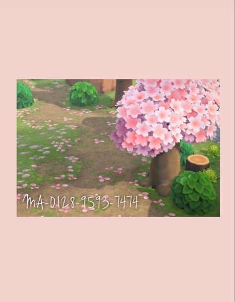 Cherry Blossom Path Animal Crossing, Acnh Cherry Blossom Path, Acnh Sakura Path, Acnh Cherry Blossom, Ac Codes, Acnh Paths, Acnh Design, Acnh Codes, Acnh Inspo