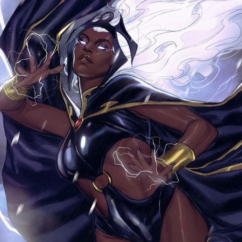 Marvel Storm Comic, Storm X Men Art, Storm Marvel Aesthetic, Storm Fanart Xmen, Ororo Munroe Fanart, Storm Comic Panels, Ororo Munroe Aesthetic, Storm Comic Icons, Storm Xmen Comic