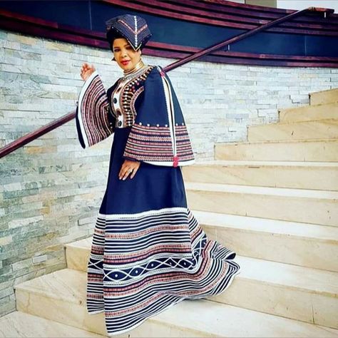 Xhosa Attire For Ladies, Xhosa Wedding, Xhosa Traditional Attire, Xhosa Attire, South African Traditional Dresses, African Traditional Wear, African Chic, Traditional African Clothing, Traditional Dresses Designs