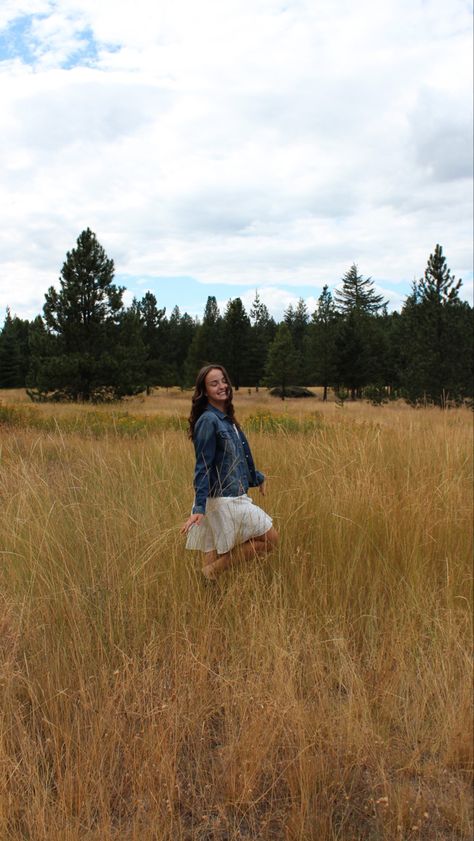 Senior photos white dress jean jacket wheat field vsco seniors White Dress Jean Jacket, Field Senior Pictures, Dress Jean Jacket, Dress With Jean Jacket, Wheat Field, Wheat Fields, Senior Photos, Senior Pictures, Jeans Dress