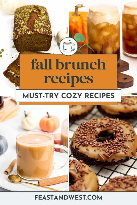 Cozy up with fall brunch recipes perfect for cool mornings. From pumpkin bread to apple cider, these seasonal dishes warm up any gathering. Fall Brunch Recipes, Autumn Brunch Recipes, Fall Inspired Drinks, Frozen Drinks Alcohol, Brunch Celebration, Breakfast Cocktails, Thanksgiving Brunch, Pumpkin Bread Easy, Fall Brunch