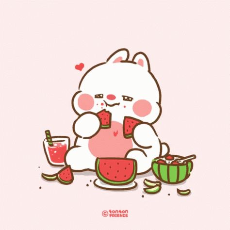 Chubby Bunny GIF - Chubby Bunny Rabbit - Discover & Share GIFs Tonton And Friends Gif, Ton Ton Friends, Tonton Friends, Kawaii Gif, Cute Bear Drawings, Friends Gif, Cute Cartoon Images, Cute Love Cartoons, Kawaii Animals