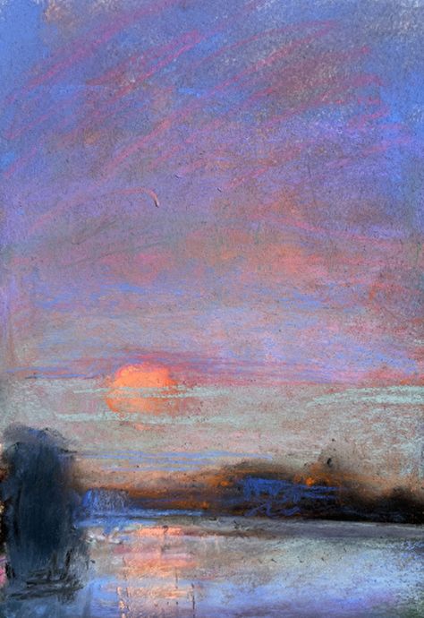 gifts from the creek by Loriann Signori, Pastel, 8 x 5 Soft Pastel Landscape, Sky Scapes, Rick Stevens, Red Sky At Morning, Soft Pastel Art, Cool Art Stuff, Abstract Cloud, Abstract Ideas, Pastel Sec