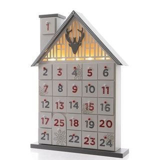 Red and Gray Deer Advent Calendar Wooden House Advent Calendar, Countdown Calendar Diy, Advent Calendar House, Advent Calendar For Kids, Reusable Advent Calendar, Advent House, Xmas Countdown, Calendar For Kids, Wooden Advent Calendar