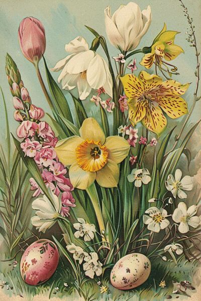 Vintage Easter Images, Happy Easter Vintage, Vintage Happy Easter, Cute Easter Pictures, Happy Easter Images, Greeting Card Display, Easter Frame, Vintage Easter Postcards, Vintage Easter Cards