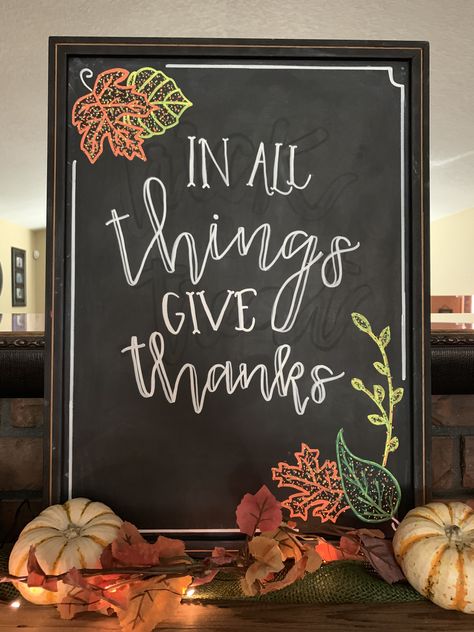 Thanksgiving Scripture Chalkboard Art, Thanks Giving Chalkboard, Fall Chalkboard Art Christian, Chalkboard Art Thanksgiving, Thanksgiving Blackboard Ideas, Chalkboard Thanksgiving Ideas, Chalk Sign Art, Happy Thanksgiving Chalkboard Art, November Chalk Art