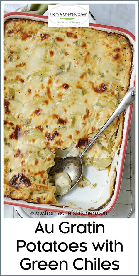 Gratin Potatoes, Cheesy Mac And Cheese, Wild Foraging, Potatoes Au Gratin, Potato Recipes Side Dishes, Green Chiles, Potato Sides, Green Chili, Twice Baked Potatoes