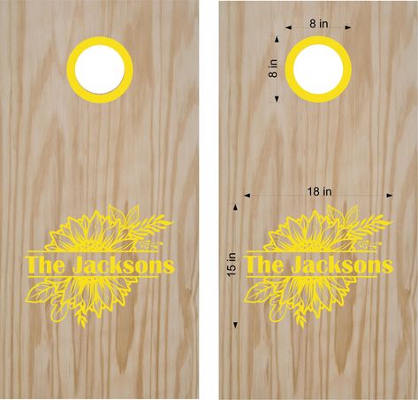 Sunflower Cornhole Decals Stickers Bean Bag Toss Rings- Personalized Cornhole- Custom Cornhole Decals-Vinyl Stickers Name Cornhole Tournament, Cornhole Board Decals, Cornhole Decals, Bag Toss Game, Bean Bag Toss Game, Toss Game, Oracal Vinyl, Bean Bag Toss, Cornhole Set