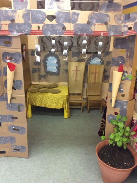 Fairytale Role Play Eyfs, Castle Role Play Area, Castle Role Play Eyfs, Fairy Tale Role Play Area, Fairytale Dramatic Play, Knights And Castles Topic, Role Play Areas Eyfs, Purim Preschool, Medieval Nursery