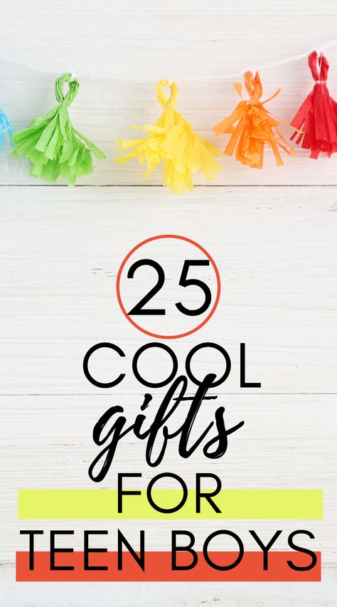 25 Best Gift Ideas for 14-year-old Teen Boys - Finding a gift for a 14-year-old teenage boy can be so hard! We have selected the best must-have items on every teenage boys' Christmas or Birthday wish list. Check out this teen boy gift guide! Christmas gift ideas for teenagers | Best gifts for teen boys | What to get a 14-year-old for Christmas | Birthday gift guide for teen boys. Funny Gifts For Teenage Boys, 16 Gifts For 16th Birthday Boy, Best Gifts For Teenagers, 14th Birthday Boy Ideas, Teen Boy Valentines Basket, Diy Gifts For Teenage Boys, Teen Gifts Boys, Gifts For Teen Boys 2024, Diy Gifts For Teen Boys