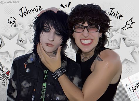 juliasketchez on twt Emo Guy Drawing, Johnnie Guilbert Fanart, Emo Boy Art, Alt Guy, Jake And Johnnie, Johnnie Gilbert, Hot Emo Guy, Cute Emo Guys, Jake Weber