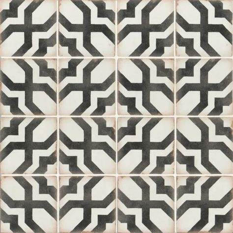 Bedrosians Casablanca 5" x 5" Ceramic Patterned Floor Use Tile & Reviews | Wayfair African Ceramics, Black And White Tile, Bedrosians Tile, Glazed Ceramic Tile, Matte Ceramic, Merola Tile, Spanish Revival, Ceramic Floor, Rustic White