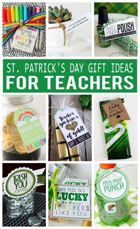 St. Patrick's Day Gifts For Teachers Gift Ideas For Teachers, Fun Diy Projects, St Patrick Day Treats, Teacher Treats, Ideas For Teachers, St Patrick's Day Decorations, Saint Patties, St Patrick's Day Crafts, St Patrick's Day Gifts