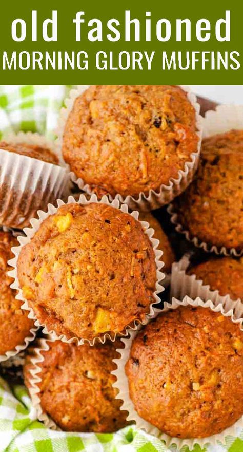 Morning Snacks, Morning Glory Muffins Recipe, Muffins Banana, Glory Muffins, Morning Glory Muffins, Muffins Healthy, Carrot Muffins, Homemade Muffins, Easy Morning