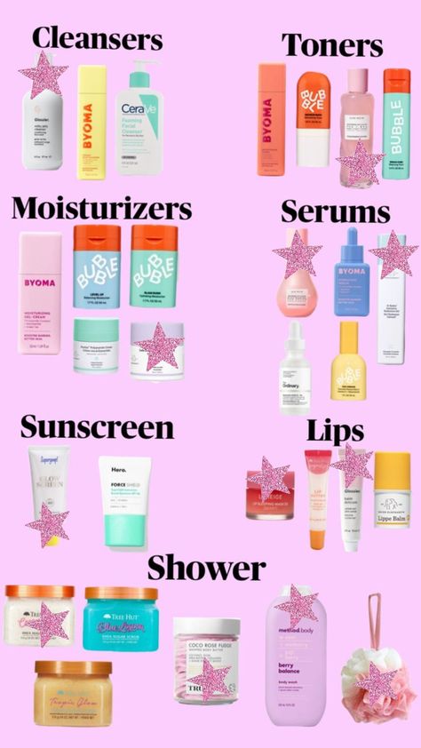 #skincare #skincarebag #skincarerountine #vibes Spf Skincare, Lip Glow, Cleanser And Toner, Christmas Wishlist, Facial Cleanser, Sunscreen, The Balm, Serum, Facial