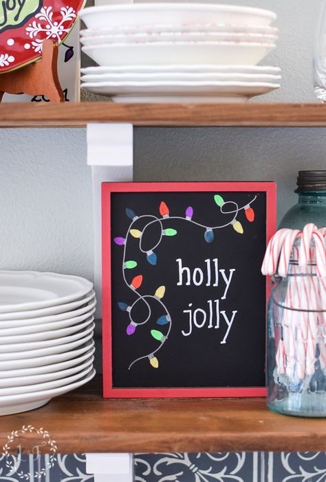 Easy DIY Christmas Chalkboard with Chalk Pens - Lost & Found Decor Chalkboard Art For Christmas, Chalkboard Art Christmas Easy, Christmas Chalk Marker Art, Christmas Decor Signs Diy, Chalkboard Christmas Art, Winter Chalkboard Ideas Easy, Simple Christmas Chalkboard Art, December Chalkboard Calendar Ideas, Chalk Pen Window Art Christmas Easy