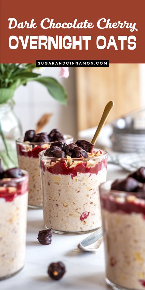 Try these dark chocolate cherry almond overnight oats for a decadent breakfast! 🍒🍫🥣 With a perfect blend of sweet cherries and rich chocolate, this recipe is both nutritious and delicious. Make your mornings easier with this quick and tasty meal! Don’t forget to save this pin! 📌💖 Paleo Overnight Oats, Overnight Oats Chocolate, Almond Overnight Oats, Decadent Breakfast, Cocktail Cupcakes, Banana Overnight Oats, Frozen Cherries, Cherry Almond, Sangria Recipes