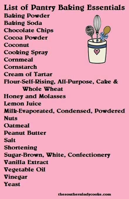 Baking Essentials Ingredients, Baking Ingredients List, Spice List, Baking Essentials Tools, Diy Recipe Binder, Basic Baking, Baking Mix Recipes, List Of Spices, Food Shopping List