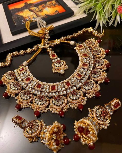 Kundan Bridal Necklace set Rs 9050 only. #necklaceset #mathapatti #jhumkay #stonejewellery #kundanjewellery #bridaljewellery #zirconjewellery #hyderabadijewellery #traditionaljewellery #casualjewellery #casualwear #fatimajewels #karachi #lahore #islamabad #pakistan #uk #usa #uae #saudiarabia #partywear #bridalwear #jewellery #jewellerylovers #weddingseason #jewelsbyfatimakhan Bridal Necklace Set, Islamabad Pakistan, Kundan Jewellery, Bridal Necklace, Bridal Wear, Wedding Season, Necklace Set, Bridal Jewelry, Pakistan