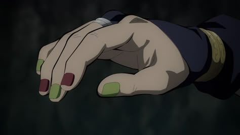 Him patting his wives' head 🤗 Demon Slayer Tengen Uzui Nails, Tengen Uzui Nails, Tengen Nails, Kny Hands, Mha Nails, Nezuko Nails, Hands Anime, Custom Nails, Mens Nails