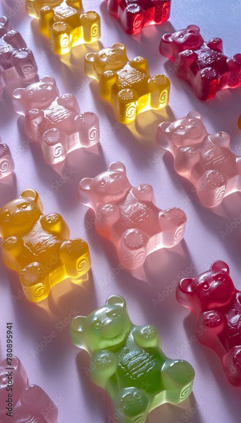 Gummy Bear Aesthetic Wallpaper, Gummy Bear Aesthetic, Cute Aesthetic Background, Phone Wallpaper Iphone, Gummy Bear Candy, Candy Pattern, Aesthetic Background, Bear Wallpaper, Cute Aesthetic