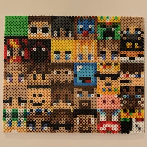 Dreamsmp Perler Beads, Mcyt Perler Bead, Lovejoy Perler Beads, Dsmp Perler Bead Patterns, Lovejoy Pixel Art, Dsmp Perler Beads, Dsmp Pixel Art, Mudroom Addition, Minecraft Beads