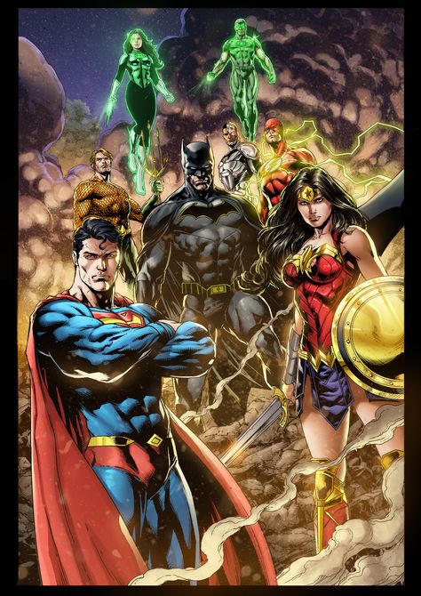 [Artwork] "We're the Justice League. We've beaten up real gods and made them cry. You are nothing to us." Justice League Cover by Jason Fabok colored by me. Justice League Artwork, Dc Superheroes Art, Jason Fabok, Superhero Pictures, Superhero Facts, Justice League Comics, Dc Comics Wallpaper, Superman Art, The Justice League