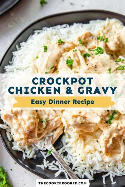 Chicken And Gravy Recipes, Slow Cooker Chicken And Gravy, Fall Slow Cooker Recipes, Crockpot Chicken And Gravy, Chicken And Gravy, Slow Cooker Brisket, Delicious Chicken Dinners, Delicious Slow Cooker Recipes, Easy Slow Cooker Chicken