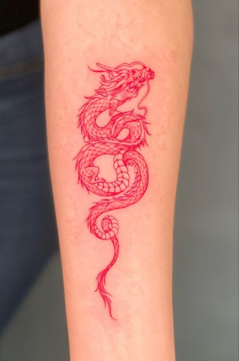 Pretty Dragon, Dragon Tattoo Meaning, Cupid Tattoo, Red Dragon Tattoo, Dragon Tattoos For Men, The Red Dragon, Small Dragon Tattoos, Dragon Rouge, Chinese Dragon Tattoos