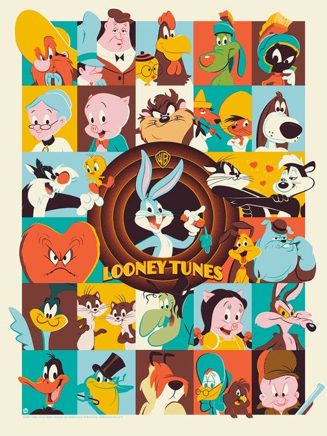 Dave Perillo - Looney Tunes art Looney Tunes Wallpaper, Looney Tunes Characters, Looney Tunes Cartoons, Classic Cartoon Characters, Cartoon Posters, Pop Culture Art, Classic Cartoons, Bugs Bunny, Gremlins